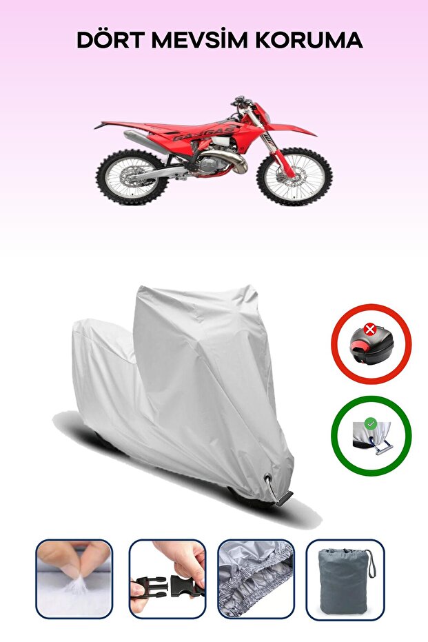 Grey Lock Compatible Gas Gas Ec 300 Compatible Motorcycle Tarpaulin Waterproof