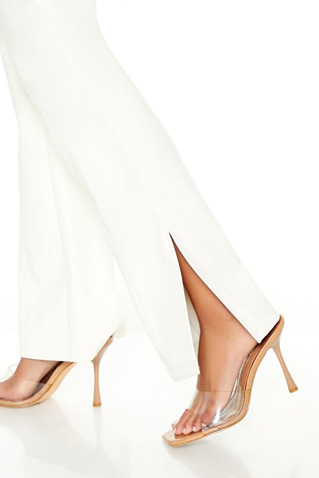 Suni Deri Flare Pantolon - 7