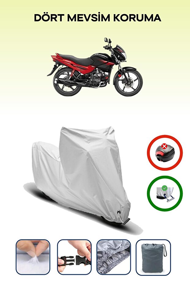 Gray Lock Compatible Hero Glamour Compatible Motorcycle Tarpaulin Waterproof
