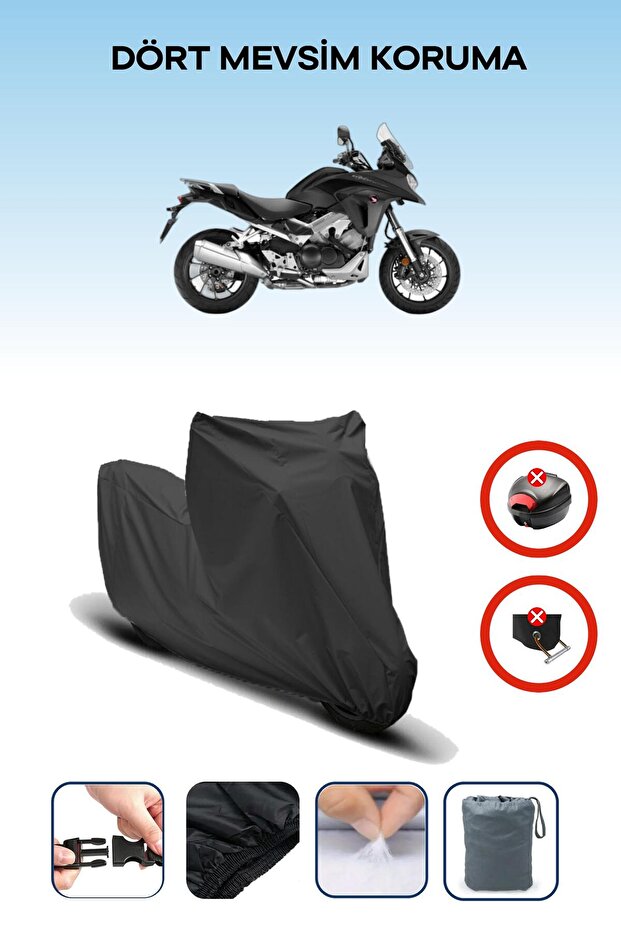 Black Rear Bag Lock Incompatible Honda Vfr 800 X Crossrunner Compatible Motorcycle Tarpaulin, 4Seasons