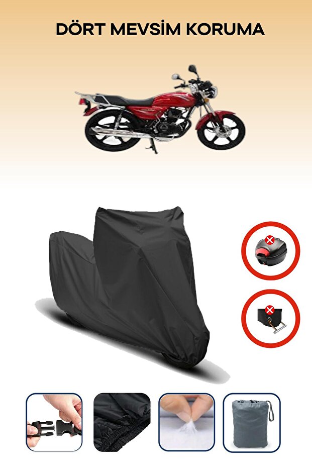 Black Rear Bag Lock Incompatible Mondial 150 Mg King Compatible Motorcycle Tarpaulin, 4 Seasons