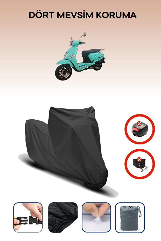 Black Rear Bag Lock Incompatible with Apachi True 125 Compatible Motorcycle Tarpaulin, 4 Seasons