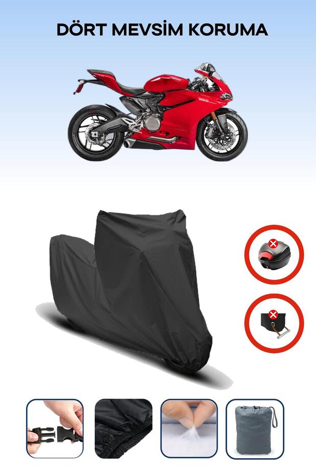 Black Rear Bag Lock Incompatible Ducati Panigale 1199 R Compatible Motorcycle Tarpaulin, 4 Seasons