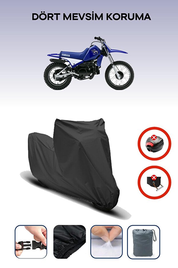 Black Rear Bag Lock Incompatible Yamaha Pw 80 Compatible Motorcycle Tarpaulin, 4 Seasons