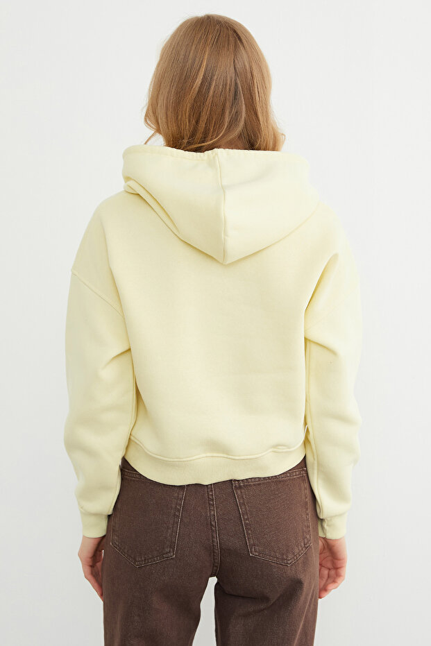 3 İplik Basic Kapüşonlu Sweatshirt - 8