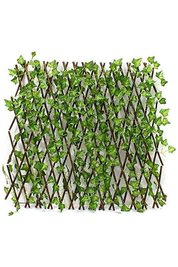 Expandable Wicker Fence with Faux Plants 120CM