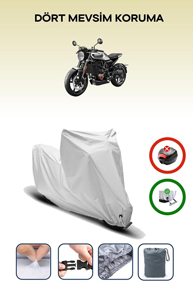 Gray Lock Compatible Husqvarna Vitpilen 401 Compatible Motorcycle Tarpaulin Waterproof