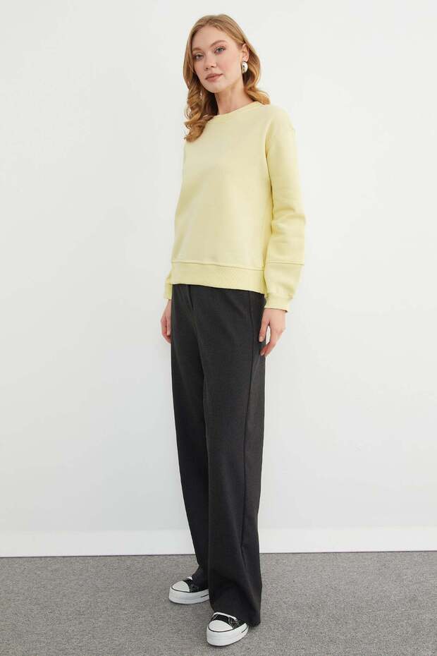 3 İplik Basic Bisiklet Yaka Sweatshirt - 3