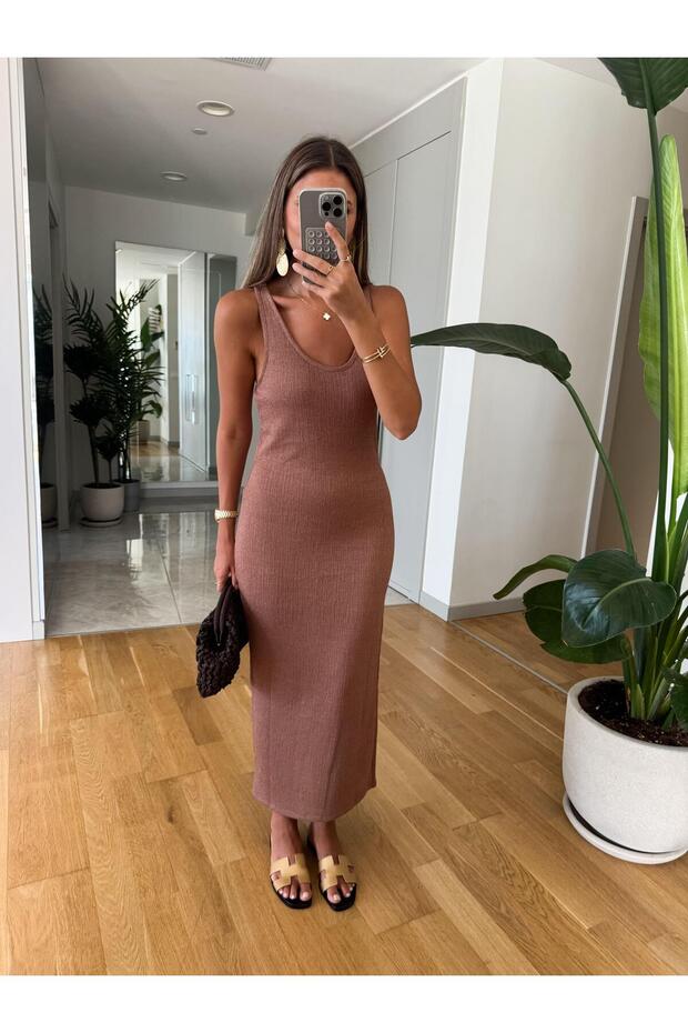 Bronz Triko Elbise - 2