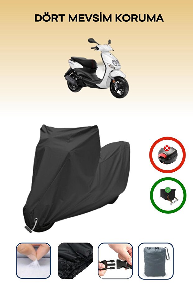 Black Lock Compatible Yamaha Neos Compatible Motorcycle Tarpaulin Waterproof