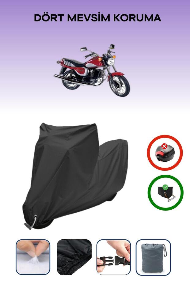 Black Lock Compatible Kanuni Seyhan 301 Compatible Motorcycle Tarpaulin Waterproof