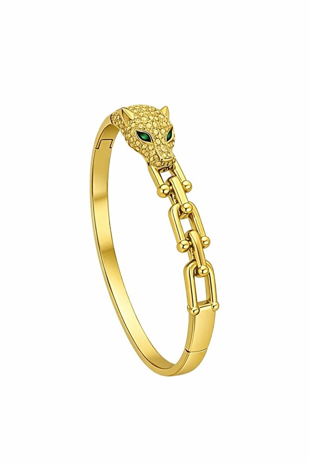 Tiger Handcuff Bracelet-Gold