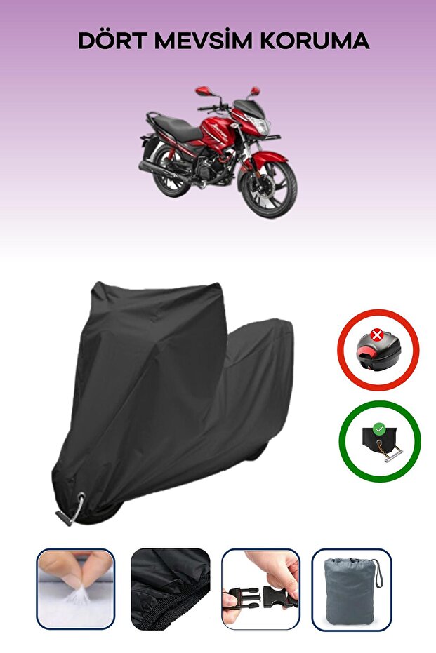 Black Lock Compatible Hero Ignitor 125 Compatible Motorcycle Tarpaulin Waterproof