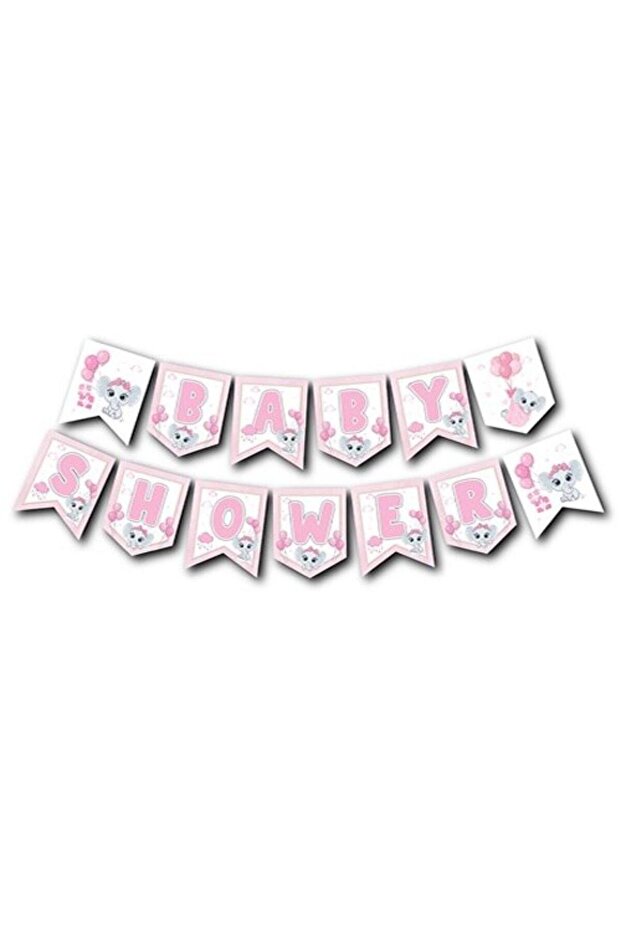 Baby Shower Pink Elephant Banner