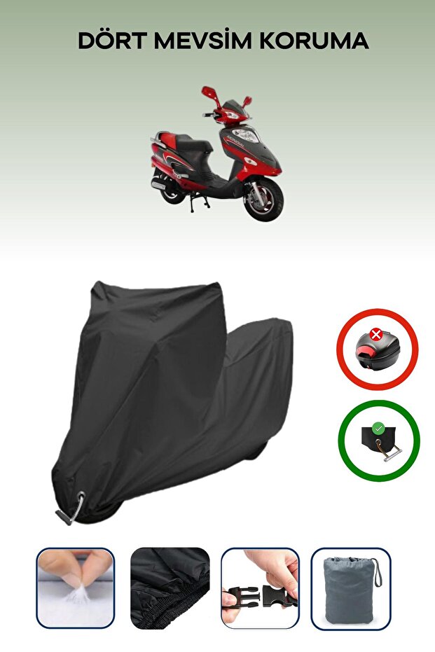 Black Lock Compatible Mondial 100 Urt Compatible Motorcycle Tarpaulin Waterproof
