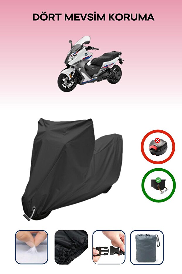Black Lock Compatible Bmw C 650 Sport Compatible Motorcycle Tarpaulin Waterproof