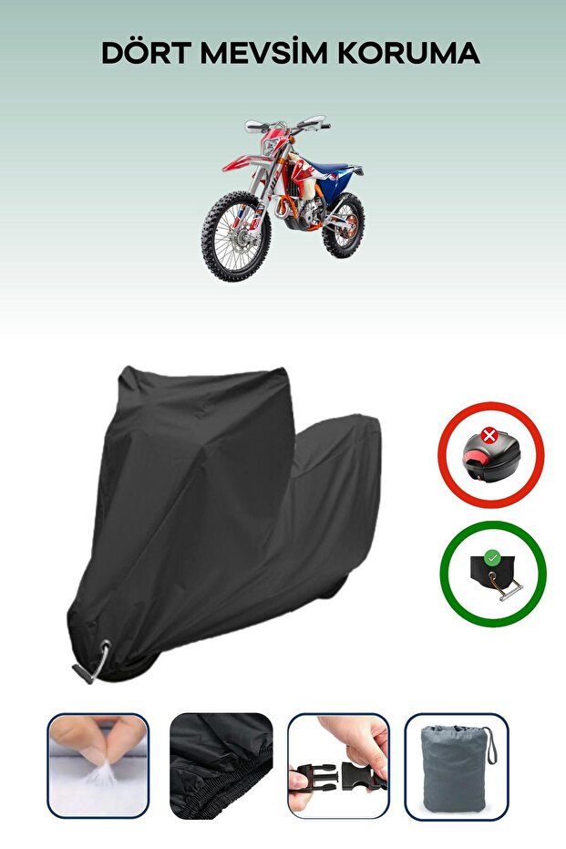 Black Lock Compatible Ktm 250 Exc Six Days Compatible Motorcycle Tarpaulin Waterproof