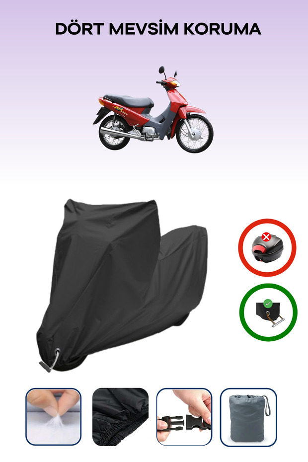 Black Lock Compatible Honda C100 Biz Compatible Motorcycle Tarpaulin Waterproof
