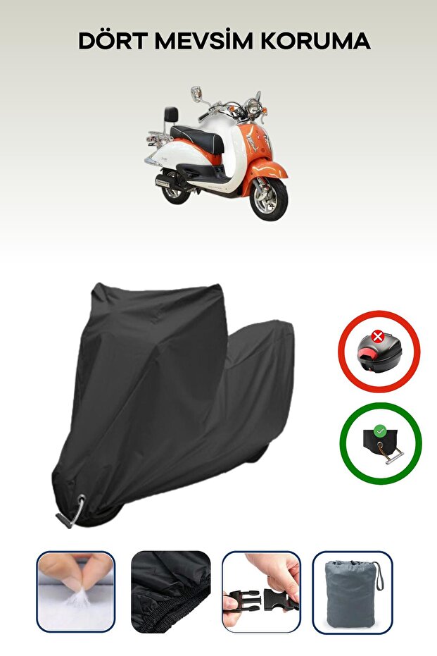 Black Lock Compatible Asia as 125 t Compatible Motorcycle Tarpaulin Waterproof