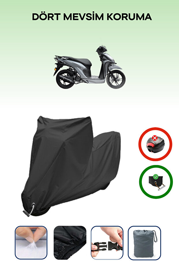 Black Lock Compatible Yuki Duty 125 Compatible Motorcycle Tarpaulin Waterproof