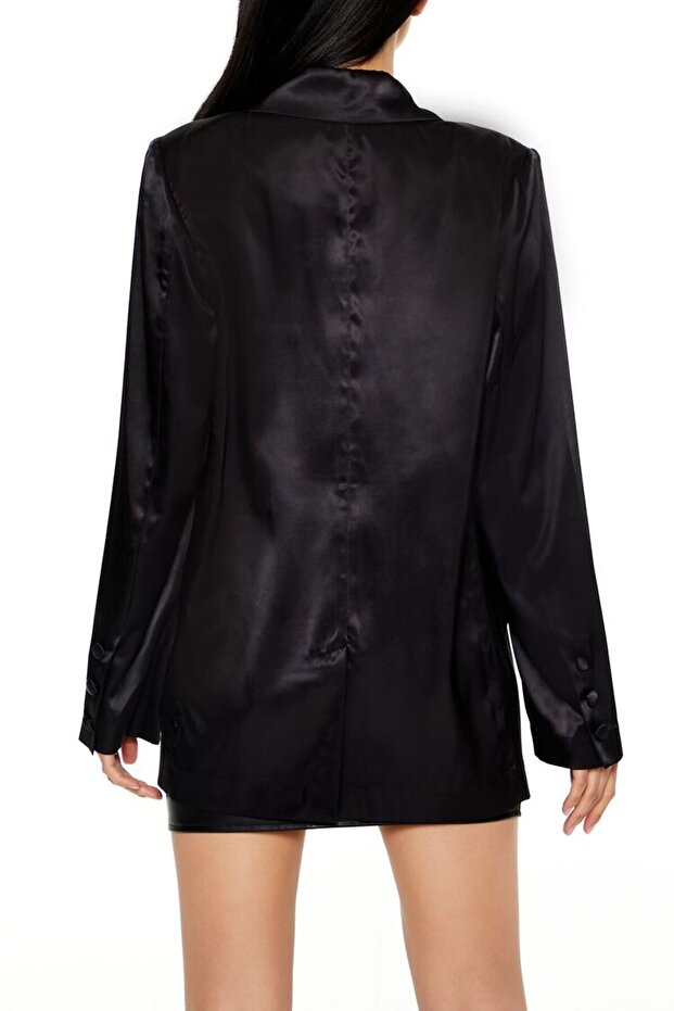 Saten Blazer Ceket - 6