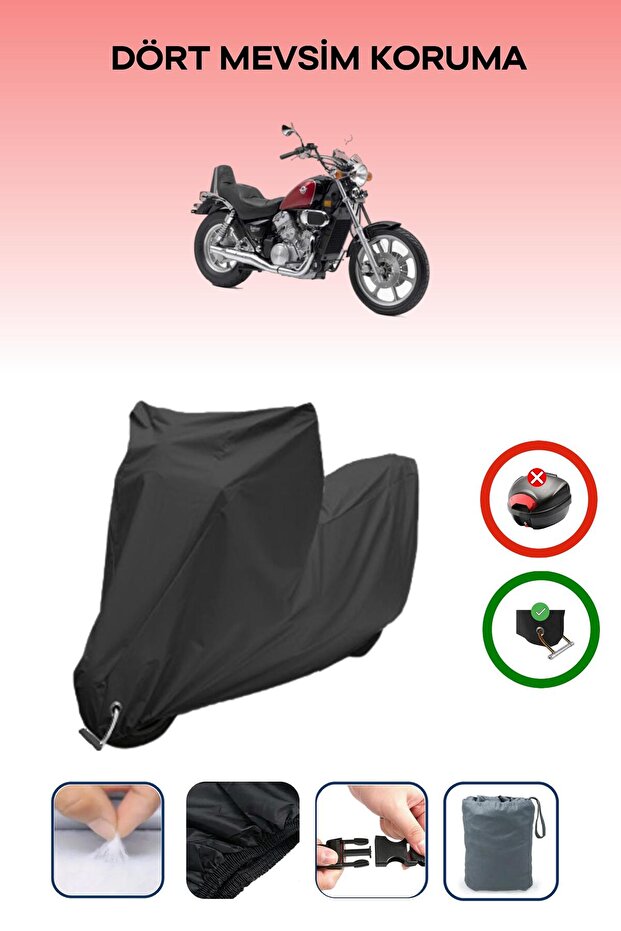 Black Lock Compatible Kawasaki Vn 750 Vulcan Compatible Motorcycle Tarpaulin Waterproof
