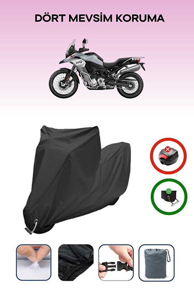 Black Lock Compatible Bmw F 850 Gs Adventure Compatible Motorcycle Tarpaulin Waterproof