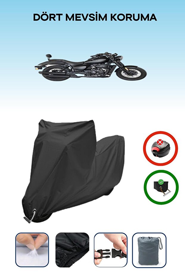 Black Lock Compatible Falcon Freedom 277 Compatible Motorcycle Tarpaulin Waterproof