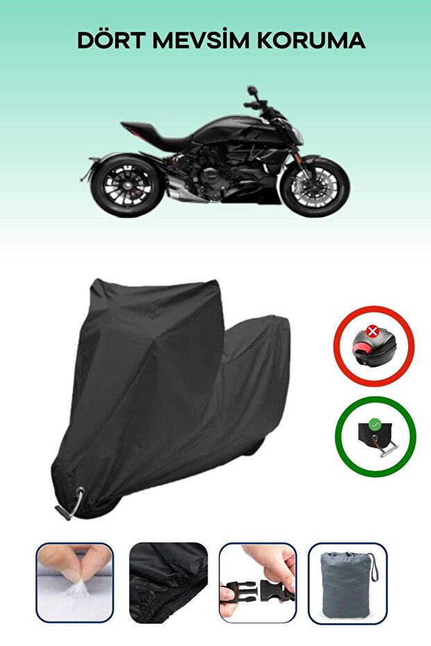 Black Lock Compatible Ducati Diavel Compatible Motorcycle Tarpaulin Waterproof