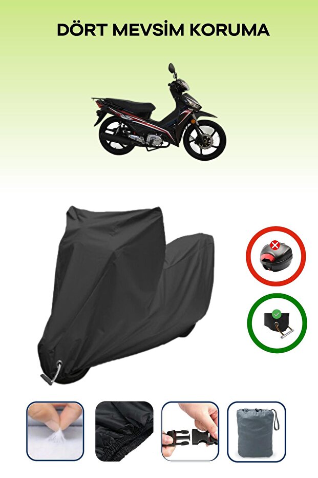 Black Lock Compatible Kuba Reiz 100 Compatible Motorcycle Tarpaulin Waterproof