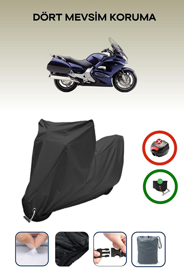 Black Lock Compatible Honda St 1300 Pan European Compatible Motorcycle Tarpaulin Waterproof
