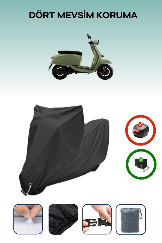 Black Lock Compatible Lambretta V50 Special Compatible Motorcycle Tarpaulin Waterproof