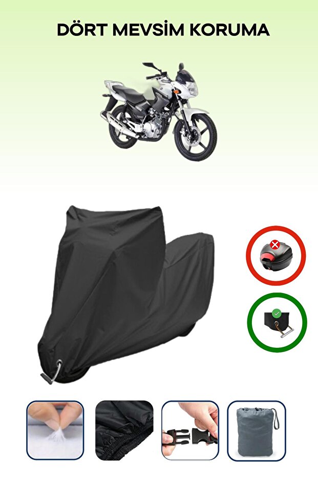 Black Lock Compatible Yamaha Ybr 125 Esd Compatible Motorcycle Tarpaulin Waterproof