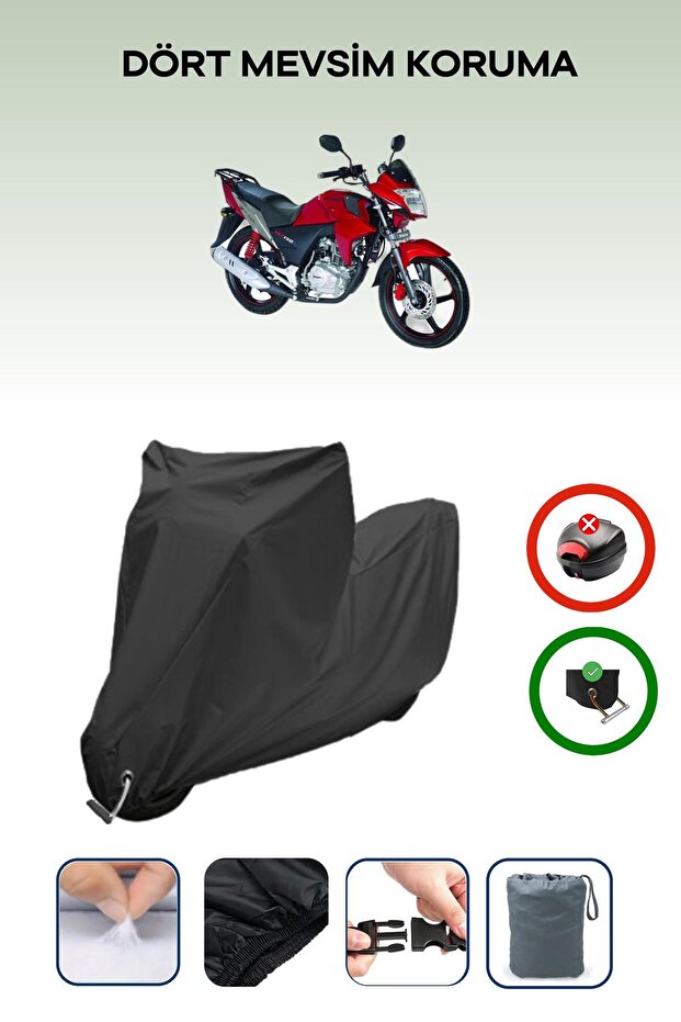 Black Lock Compatible Bisan Tornado Fkt 150 Compatible Motorcycle Tarpaulin Waterproof