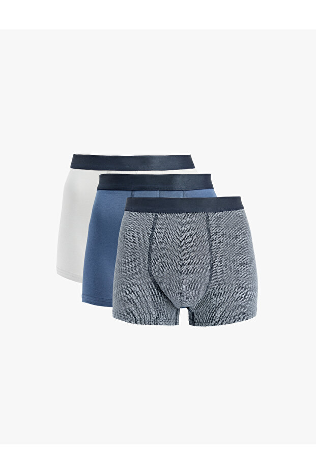 Cotton Patterned Multi-Colored 3-Piece Boxer Set