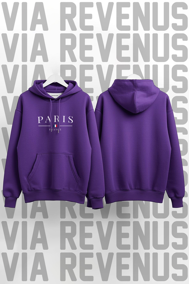 Paris France Printed Unisex Oversized Hooded Sweatshirt - Custom Design Graphic Hoodie
