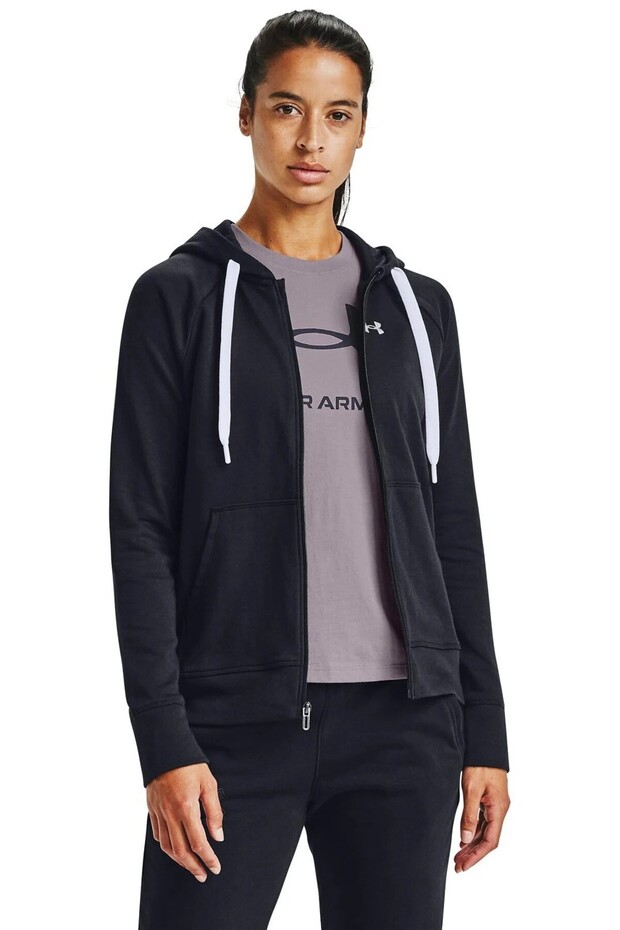Rival Terry Womens Hoodie Women's Hooded Full Zip Sweatshirt Black