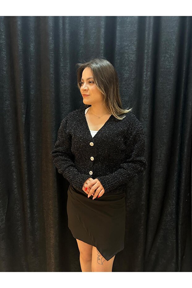 simli triko hırka - 2