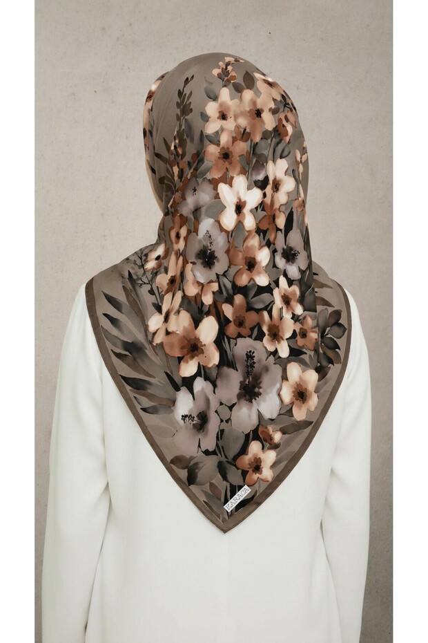 Flower Patterned Rayon Scarf - - 4