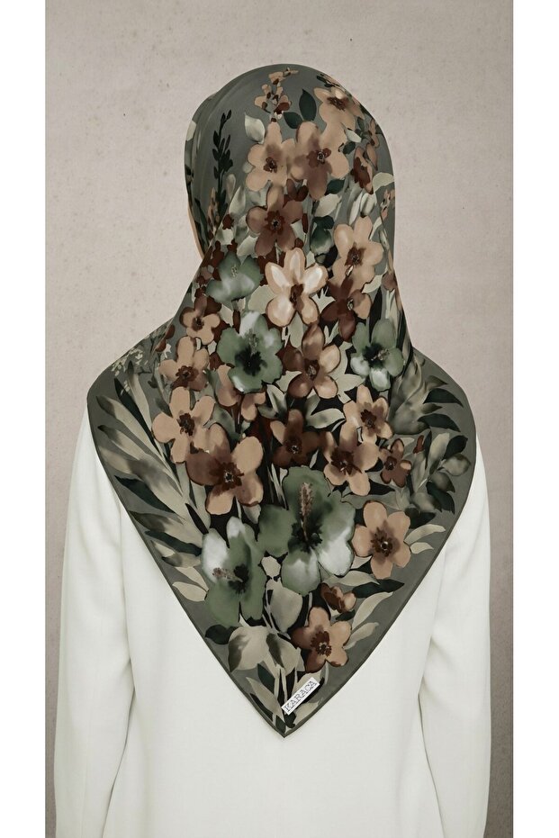 Шарф з квітковим візерунком - HAKİ - 4
