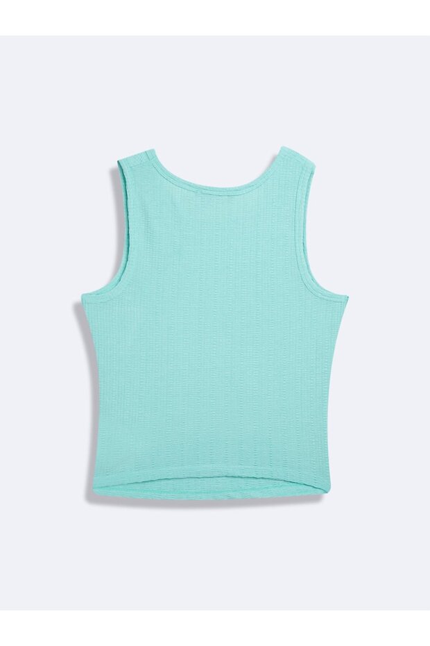 Kolsuz Sıfır Yaka Basic Mavi Atlet - 2