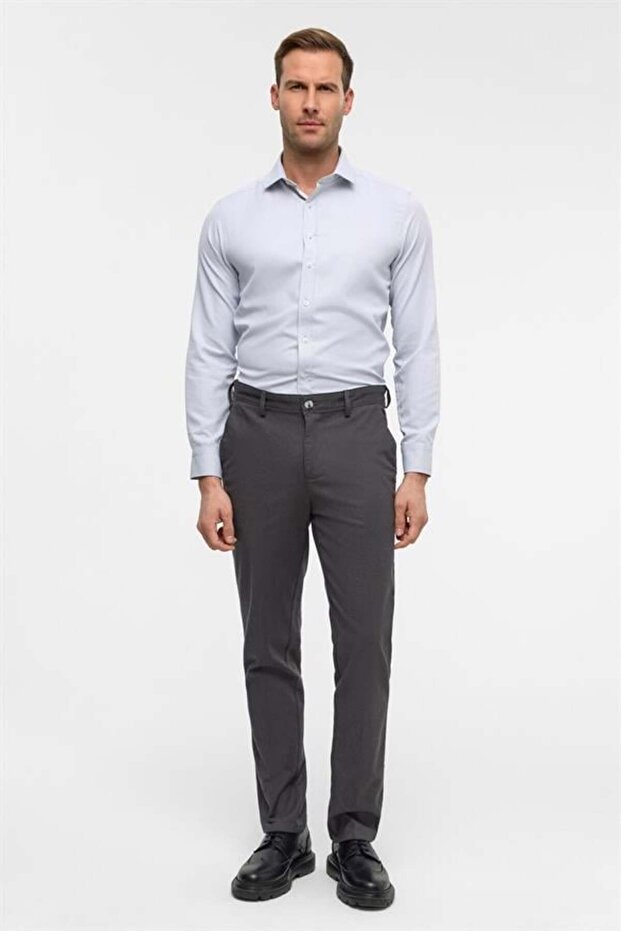 Antrasit Regular Armürlü Pantolon - 1