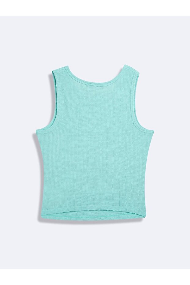 Kolsuz Sıfır Yaka Basic Mavi Atlet - 3