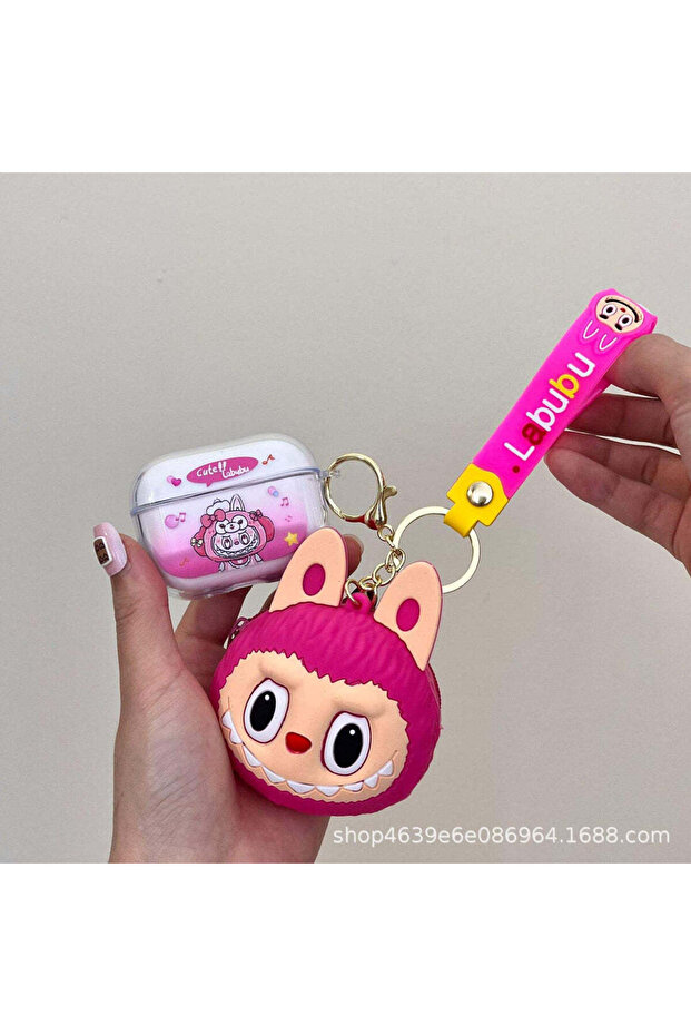 لابوبو - طقم هدايا سماعات أذن لاسلكية لون وردي - 2