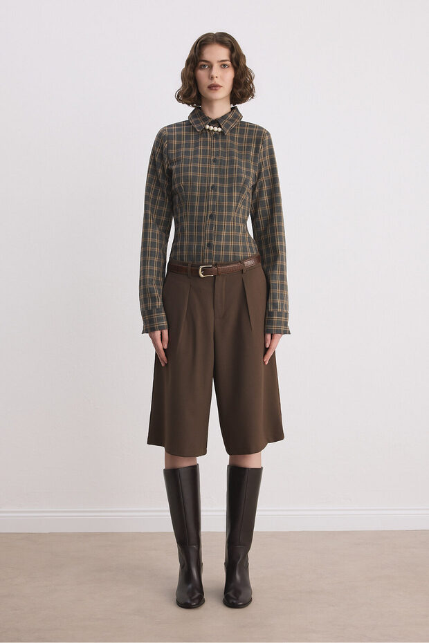 Bermuda lungă maro - 1