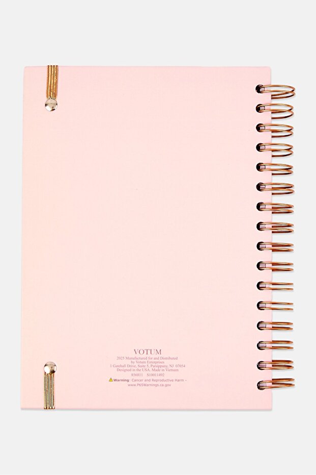 دفتر ملاحظات حلزوني بنقشة كاملة، وردي - 2