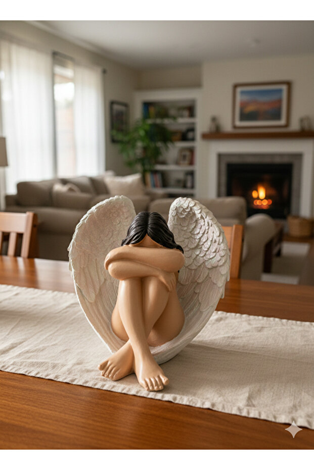 Kalp Kanatlı Dev Melek Polyester Obje - 2