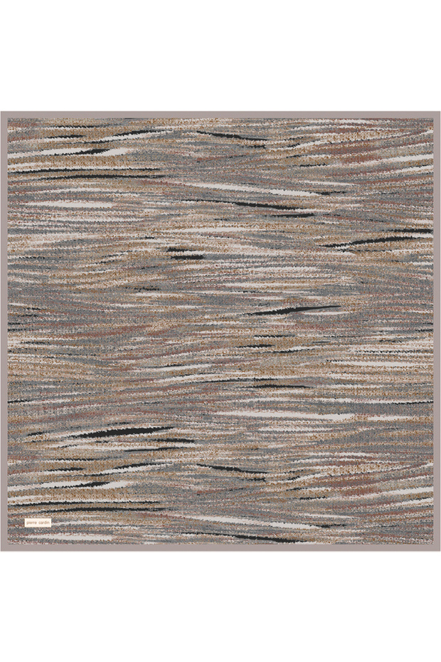 Gray 90X90 Silk Crepe Satin Scarf