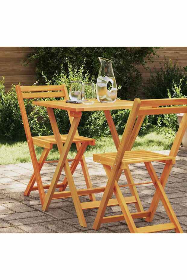 Garden Table Folding Natural 60 x 60 x 72 cm Solid Acacia Wood