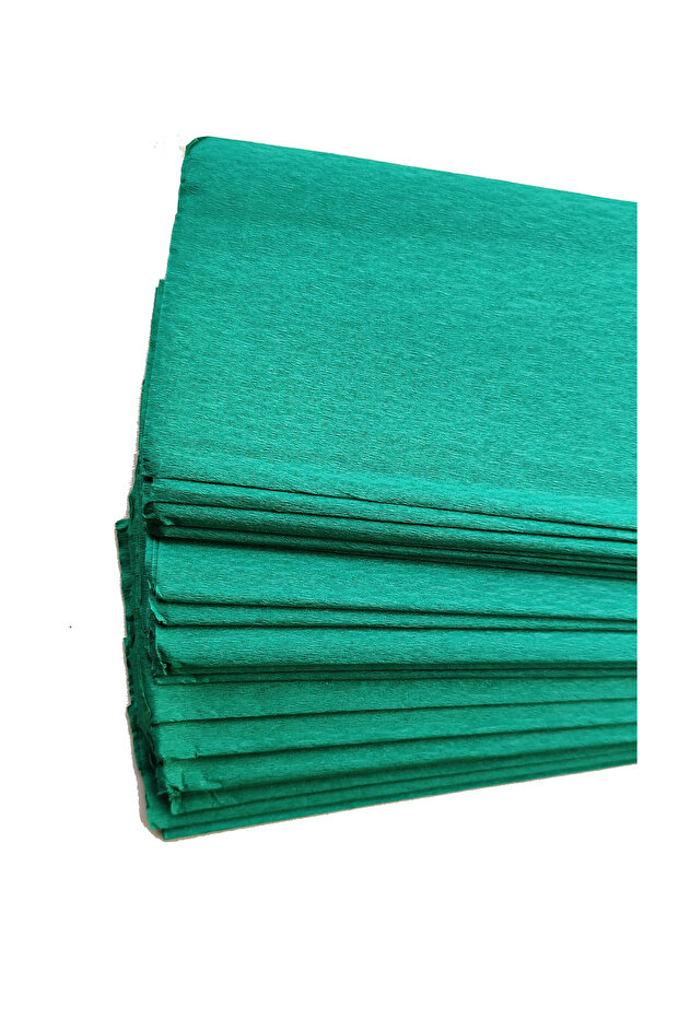 Pack of 20 Decorative Crepe Paper Sheets for Crafts and Party Decorations - 50 x 100 cm- Green